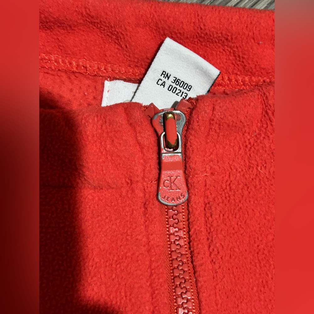 Calvin Klein Men's Fleece Red Full-Zip Jacket - Size Large - Picture 6 of 7
